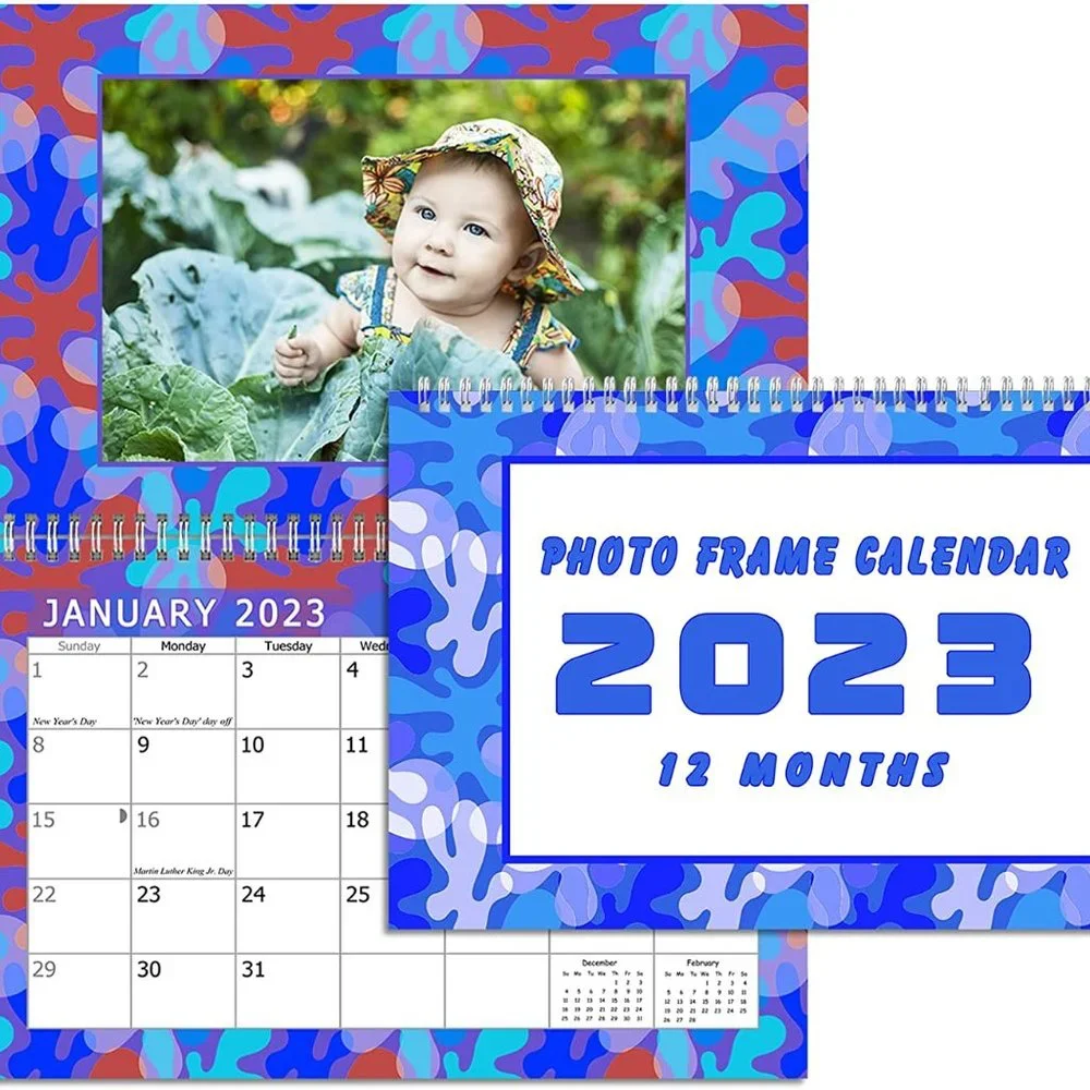 2027 Photo Frame Wall Spiral-bound Calendar (Add Your Own Photos)12 Months - 003